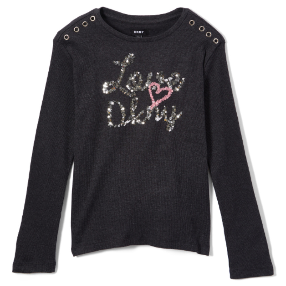 NWT Sequin Heart & Shoulder Grommet Top